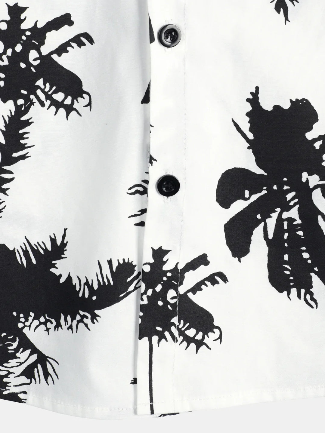 Chemise hawaïenne à manches courtes en coton blanc à imprimé palmiers tropicaux pour hommes