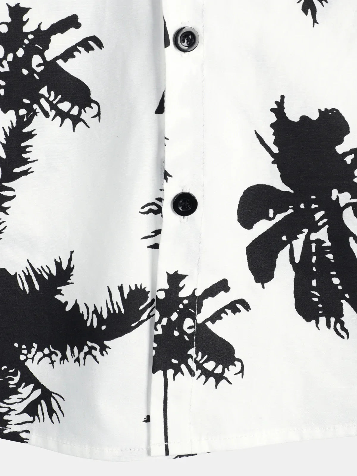 Chemise hawaïenne à manches courtes en coton blanc à imprimé palmiers tropicaux pour hommes