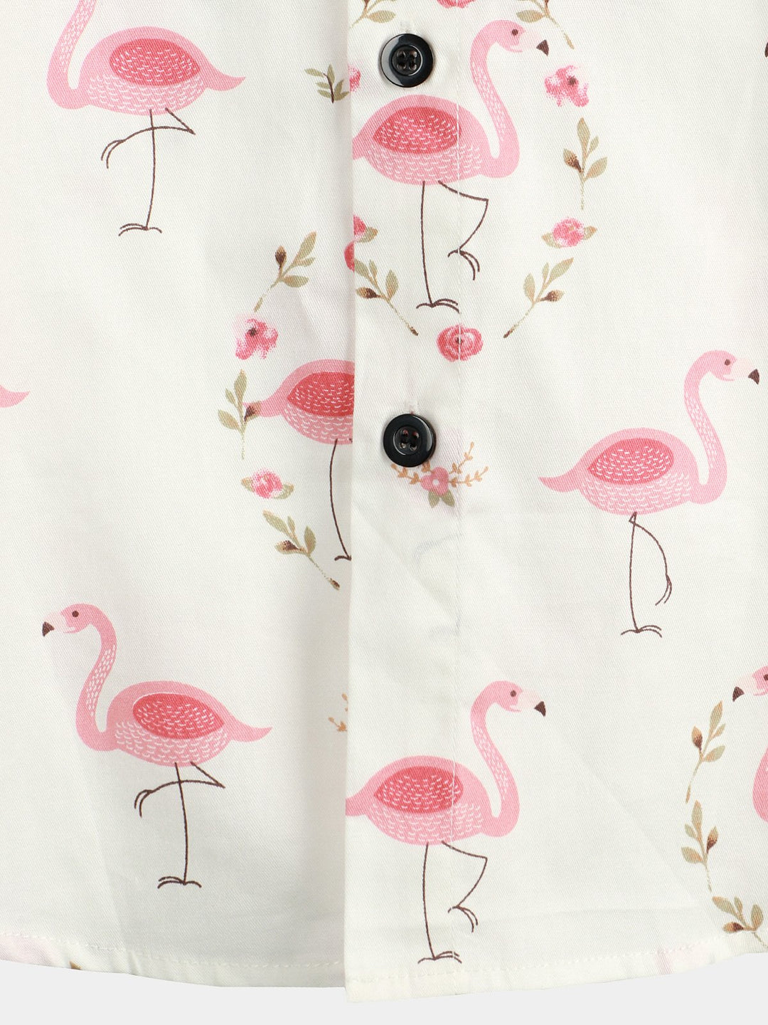 Chemise décontractée à manches courtes en coton à imprimé flamant rose pour hommes