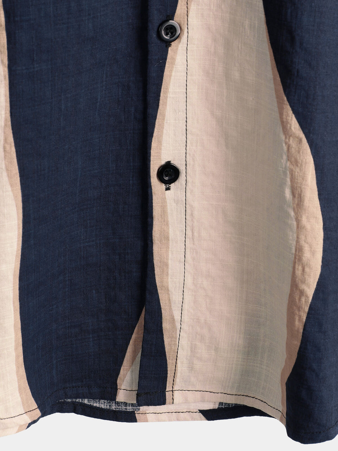 Chemise à manches courtes boutonnée bleu marine à rayures décontractées pour hommes