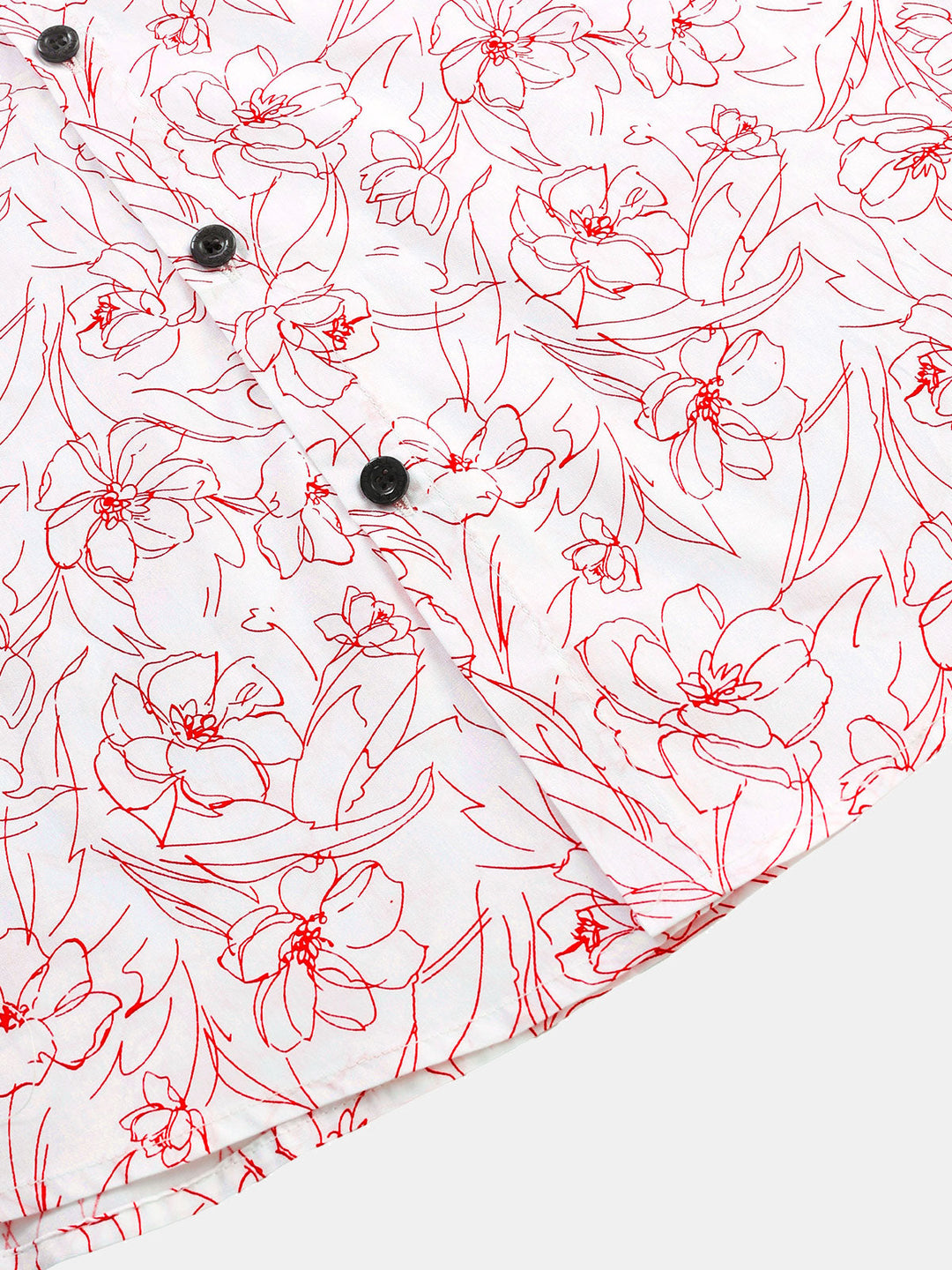 Chemise décontractée à manches courtes en coton pour hommes, imprimé Floral, été