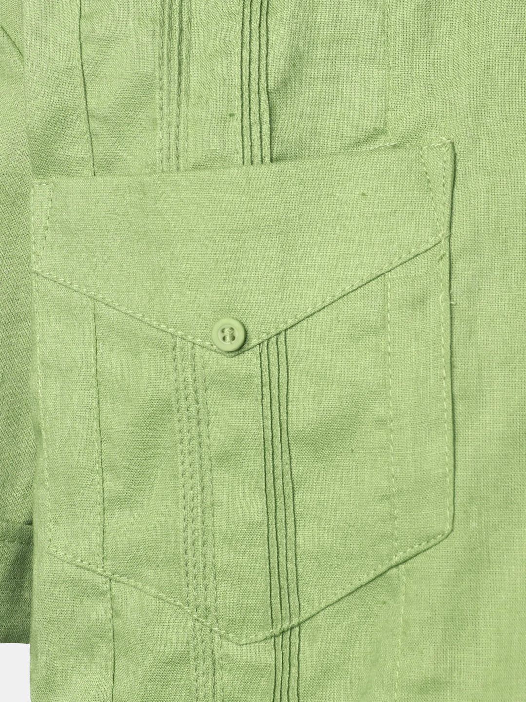 Chemise décontractée à manches courtes pour homme avec poche en lin cubain Guayabera Summer Camp