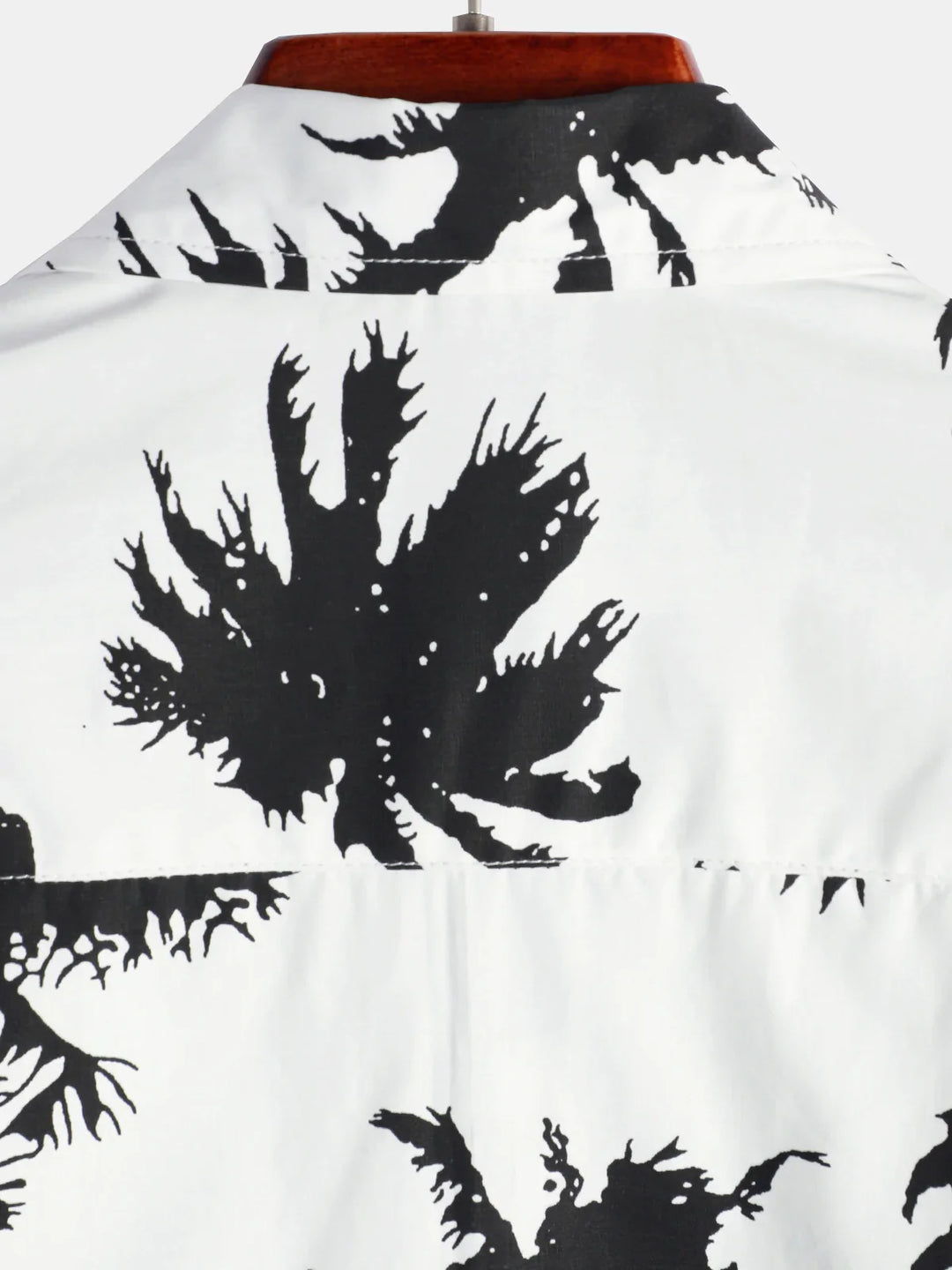 Chemise hawaïenne à manches courtes en coton blanc à imprimé palmiers tropicaux pour hommes