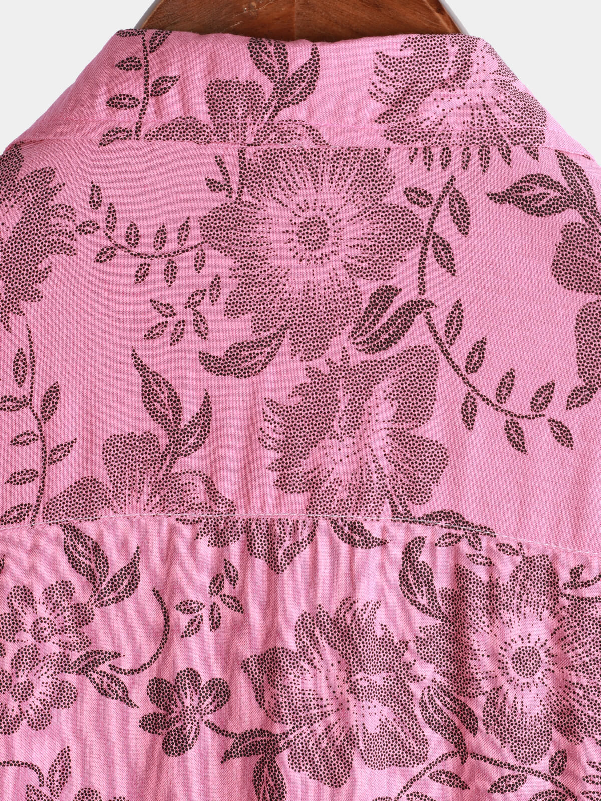 Chemise hawaïenne à manches courtes et boutons respirants à imprimé floral rose pour homme