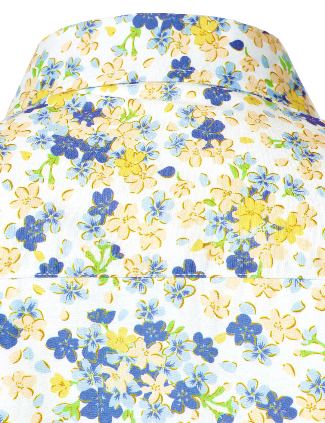 Chemise à manches longues en coton respirant blanc à imprimé floral pour homme