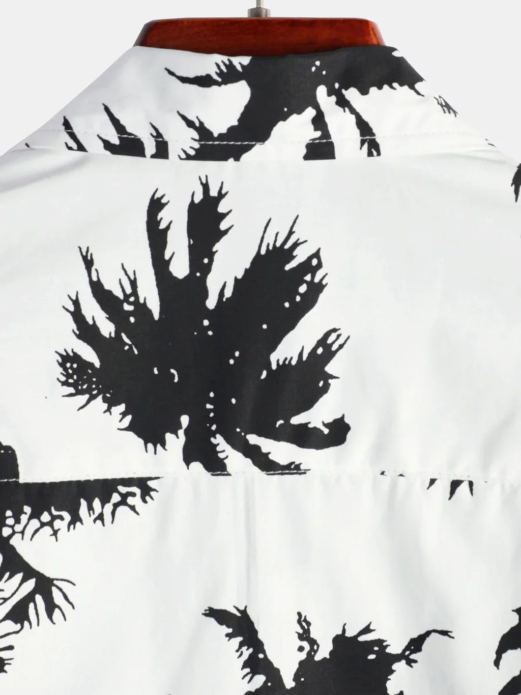 Chemise d'Été à Manches Courtes Hawaïenne Blanche avec Imprimé de Palmier Tropical pour Homme