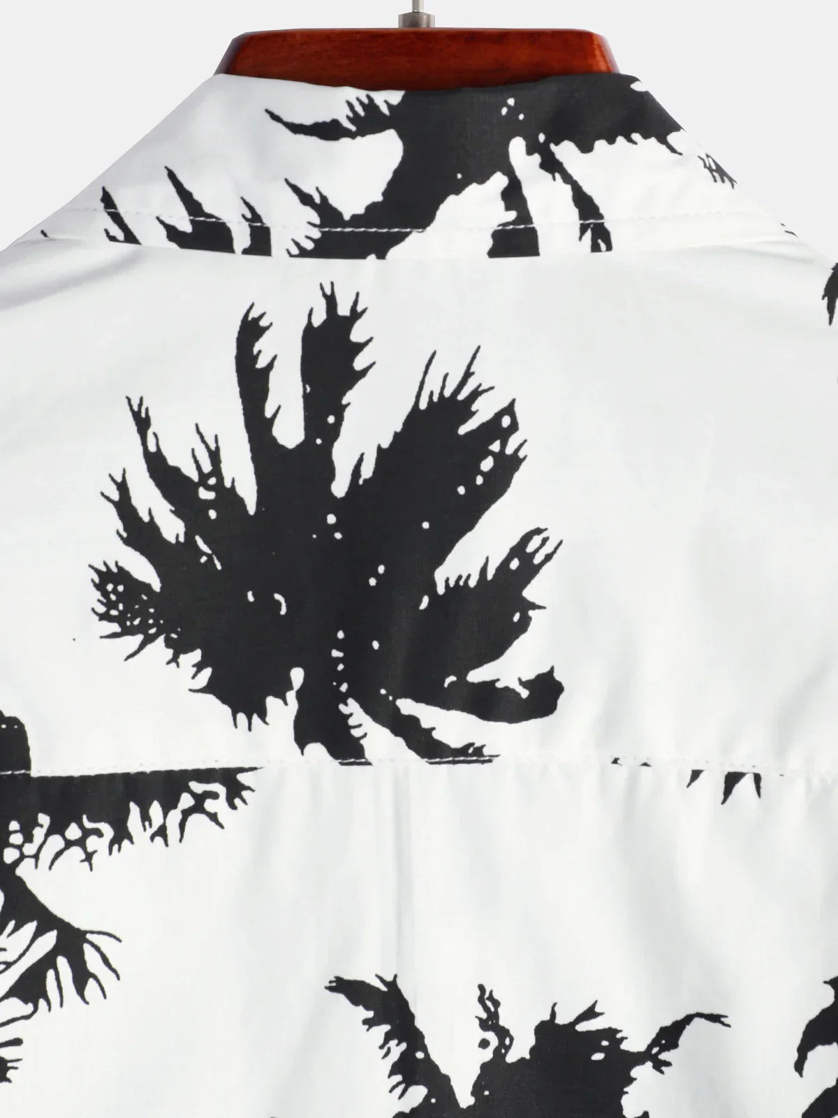 Chemise d'Été à Manches Courtes Hawaïenne Blanche avec Imprimé de Palmier Tropical pour Homme