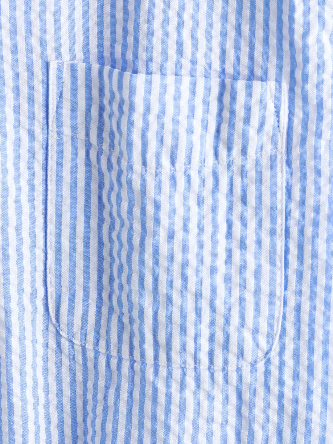 Coton Bleu Rayé Homme Bouton d’été Haut Col Cubain Camp Chemise de plage à manches courtes