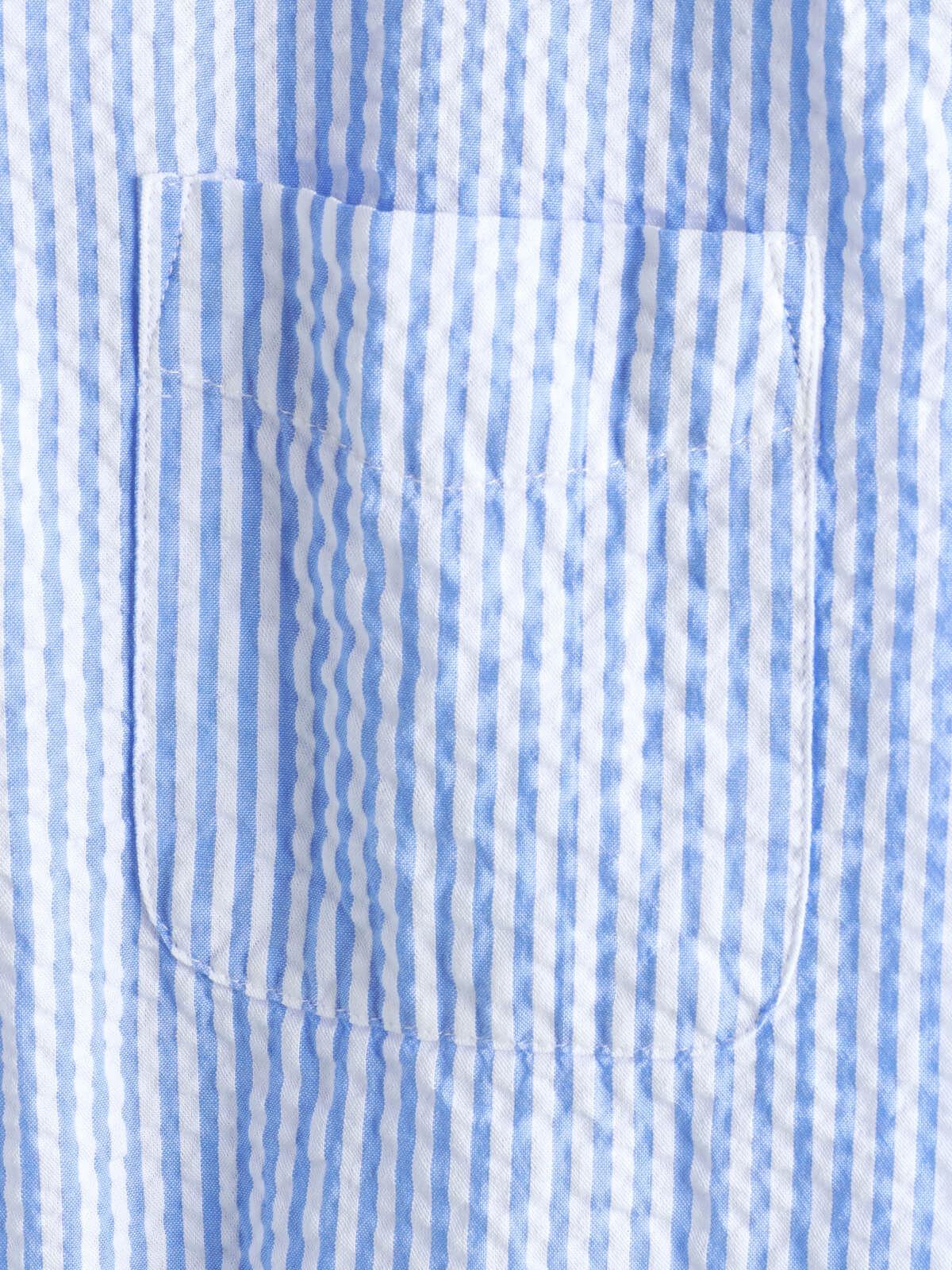 Coton Bleu Rayé Homme Bouton d’été Haut Col Cubain Camp Chemise de plage à manches courtes