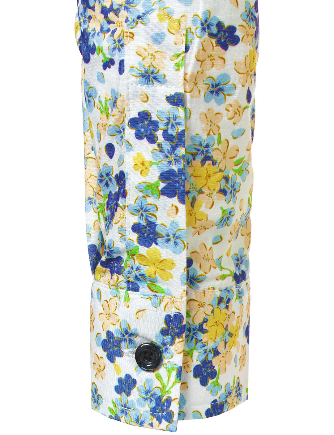 Chemise à manches longues en coton respirant blanc à imprimé floral pour homme
