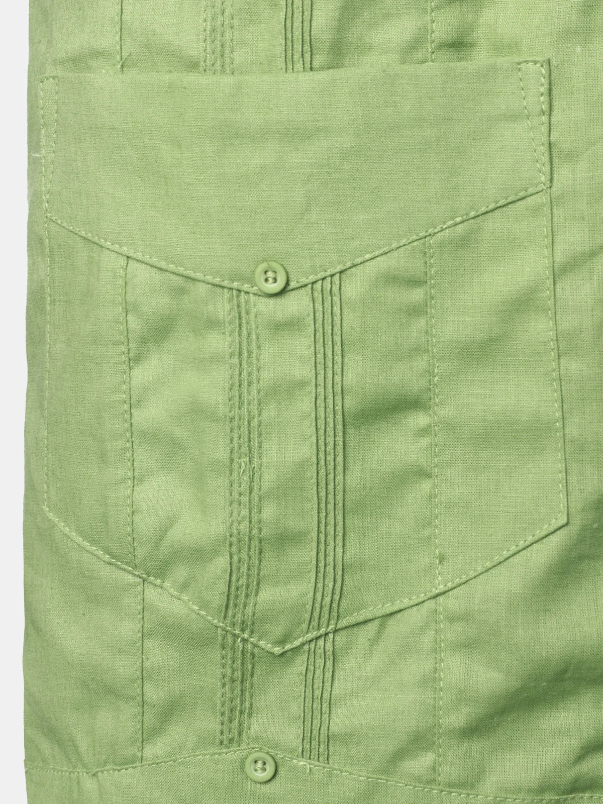 Chemise décontractée à manches courtes pour homme avec poche en lin cubain Guayabera Summer Camp