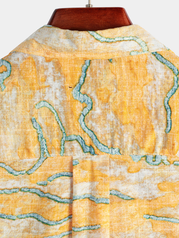 Chemise hawaïenne imprimée à manches courtes pour hommes