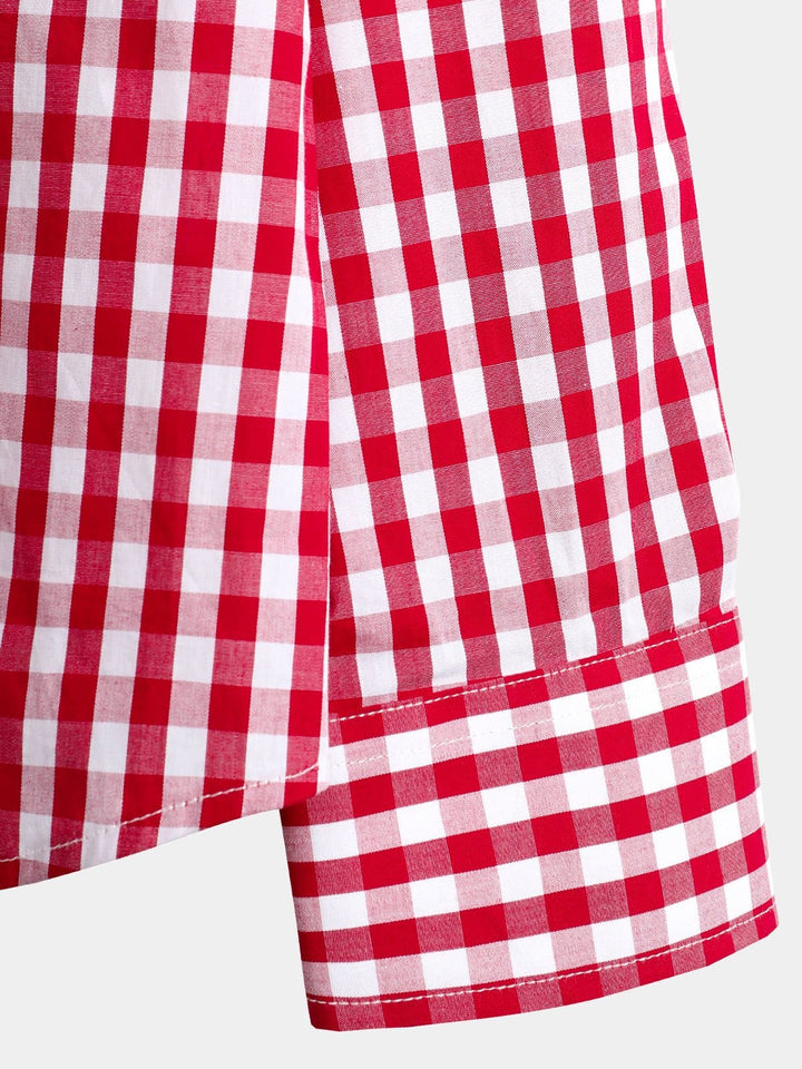 Chemise coupe classique en coton à carreaux