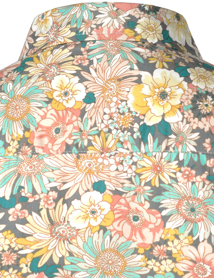 Chemise à manches longues imprimé floraux homme