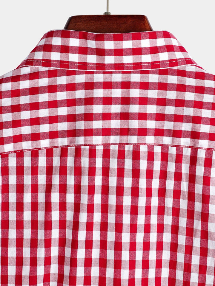 Chemise coupe classique en coton à carreaux