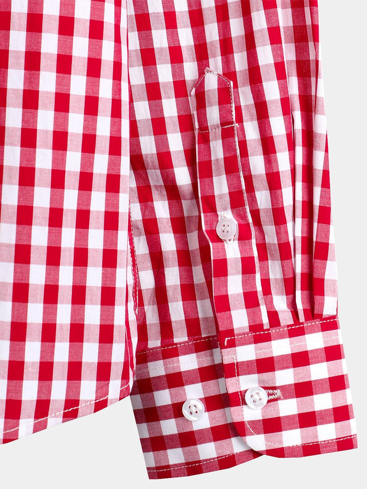 Chemise coupe classique en coton à carreaux