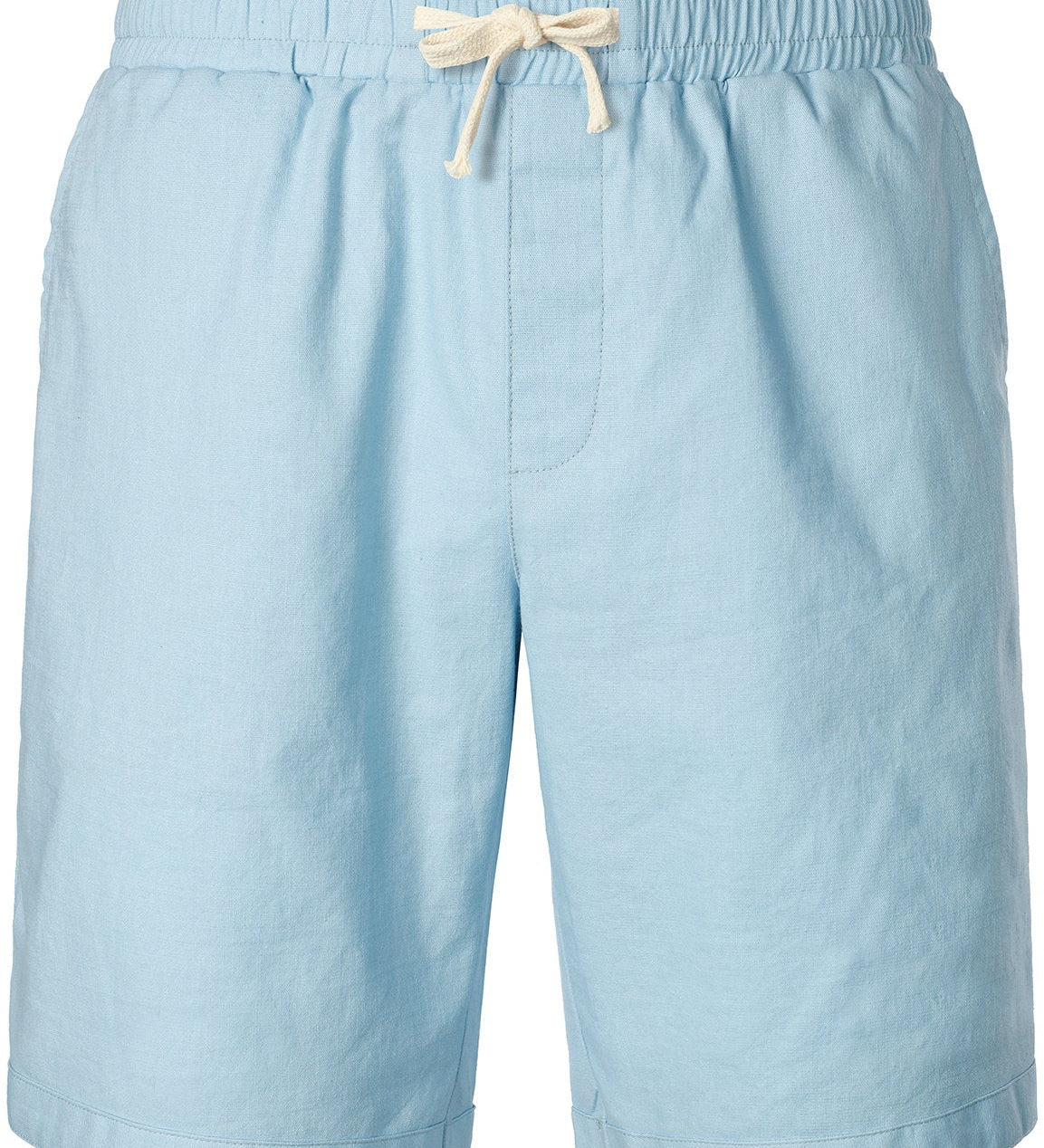 Short décontracté en coton et lin respirant de couleur unie pour hommes