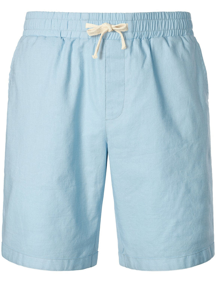 Short décontracté en coton et lin respirant de couleur unie pour hommes
