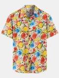 Chemise hawaïenne décontractée à manches courtes et motif floral pour homme