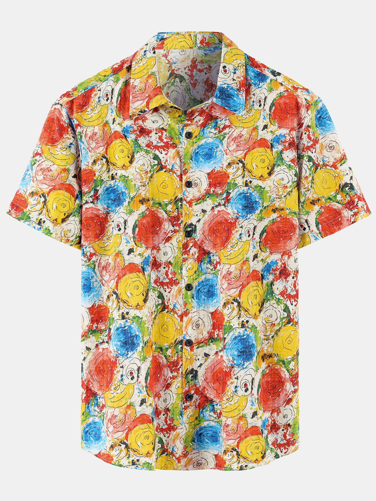 Chemise hawaïenne décontractée à manches courtes et motif floral pour homme