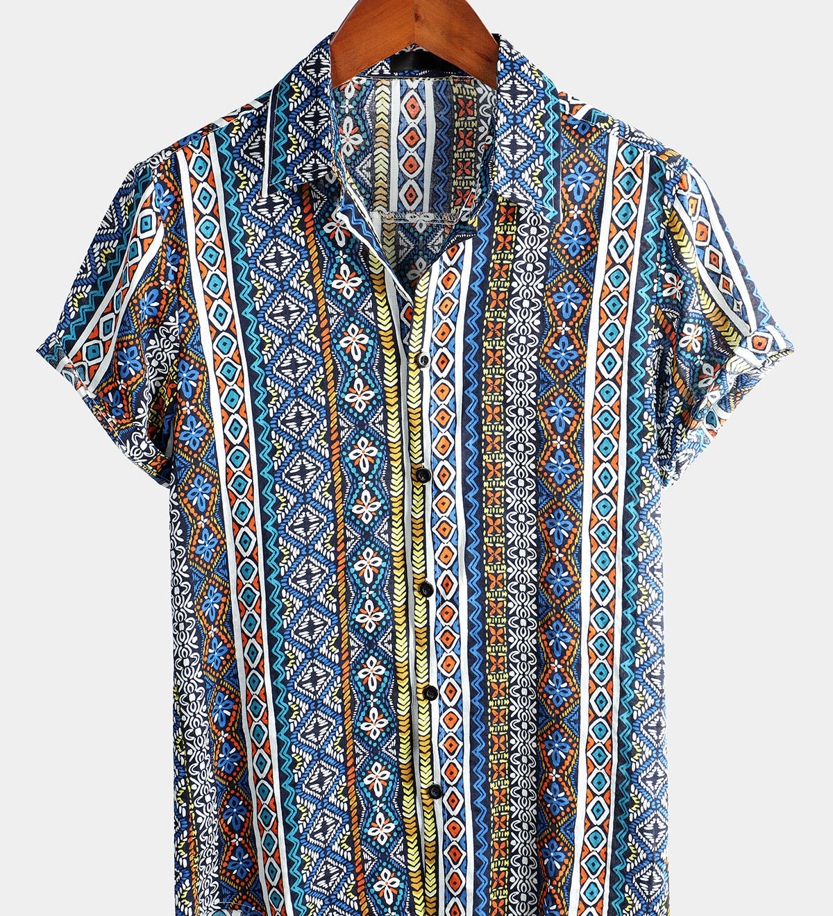 Men's Retro Boho Short Sleeve Shirt
