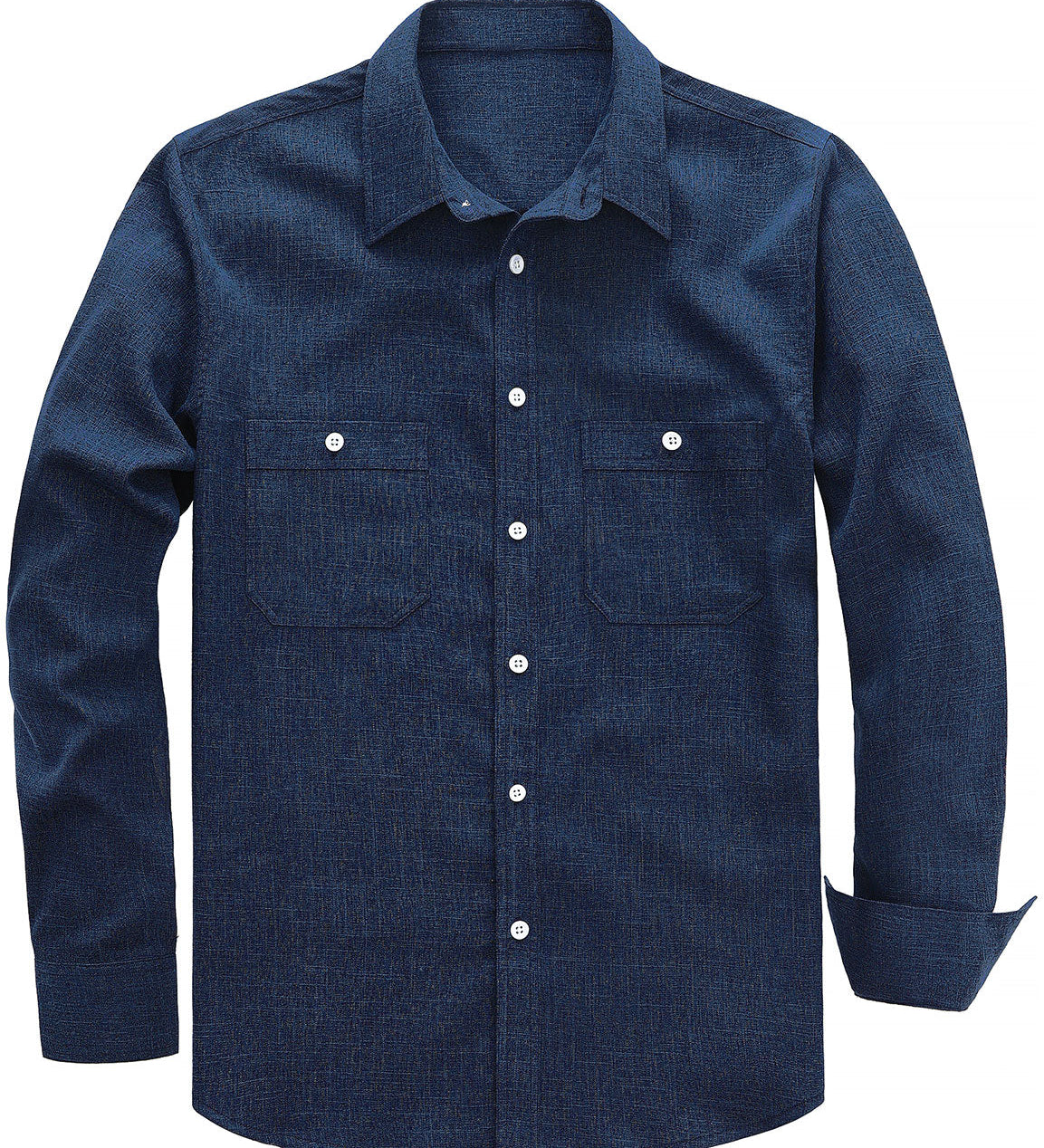 Chemise boutonnée à manches longues et poches décontractées pour homme