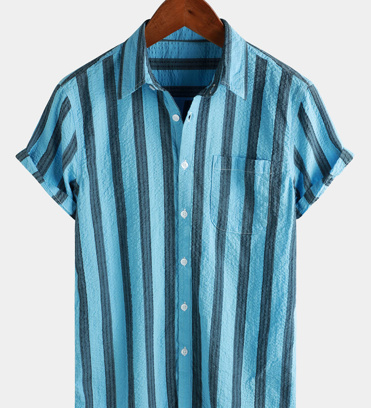 Men's Hawaiian Vacation Button-Down Short-Sleeve Shirt with Pocket