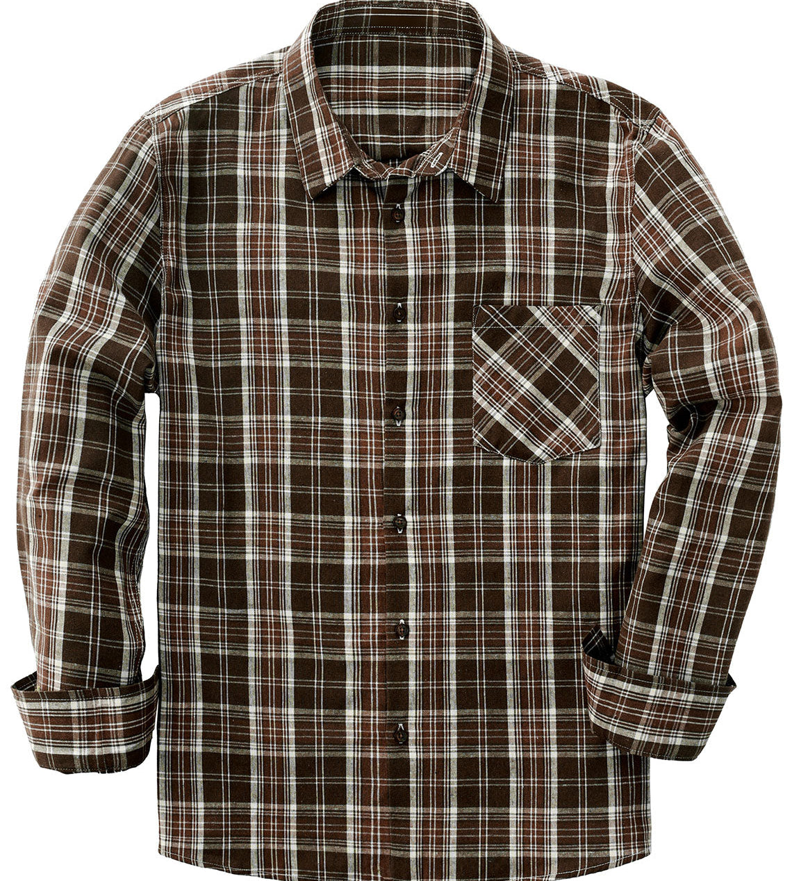 Chemise à manches longues à carreaux décontractée pour hommes avec poche rétro