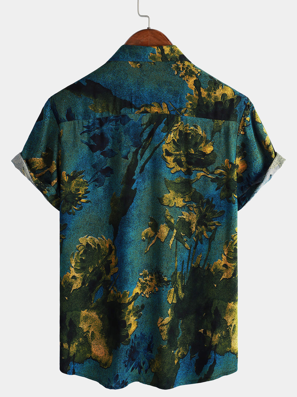 Chemise hawaïenne à manches courtes et boutons pour homme, style vintage, respirante, pour les vacances, été