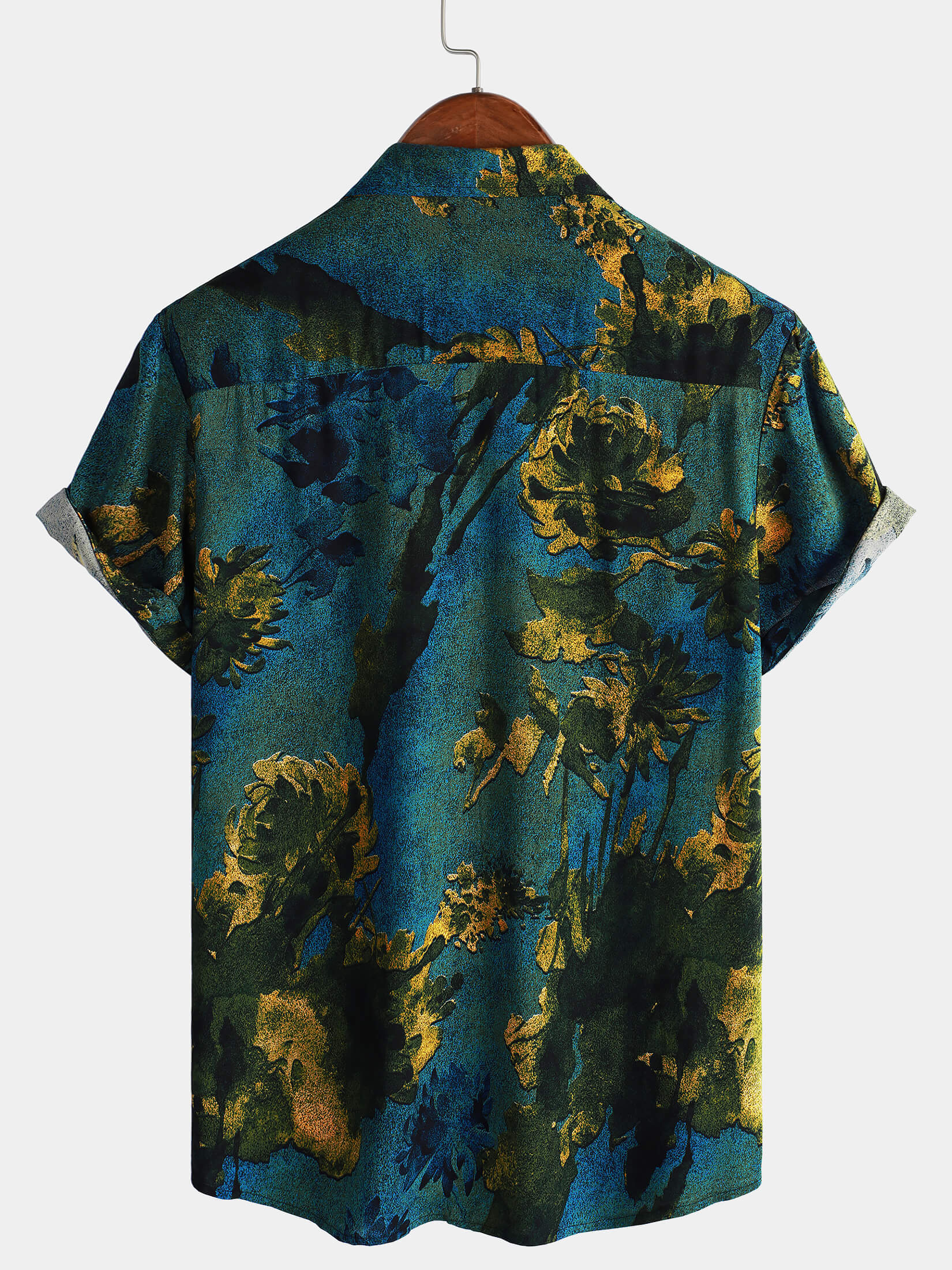 Chemise hawaïenne à manches courtes et boutons pour homme, style vintage, respirante, pour les vacances, été