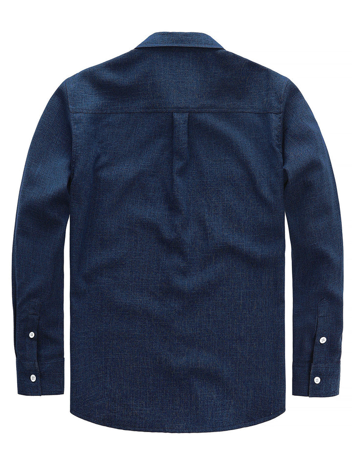 Chemise boutonnée à manches longues et poches décontractées pour homme