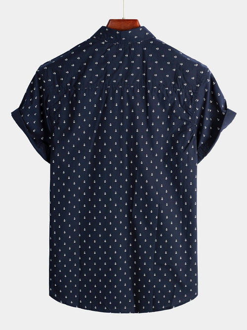 Chemise à Manches Courtes Imprimée Décontractée pour Homme
