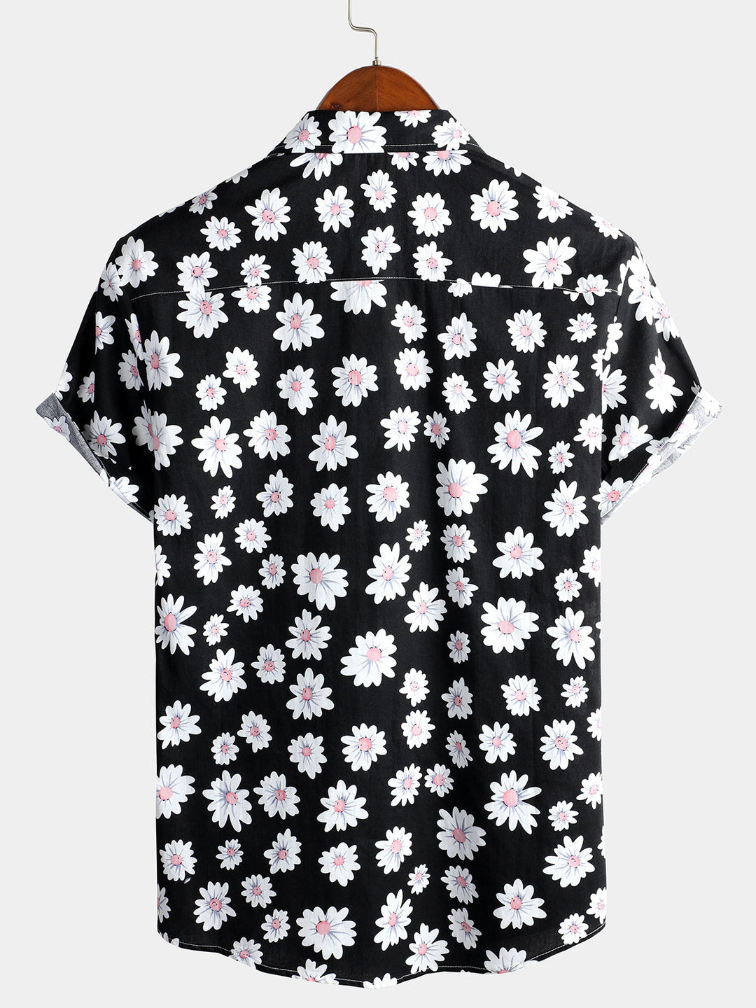 Chemise Hawaïenne à Manches Courtes Noire pour Homme