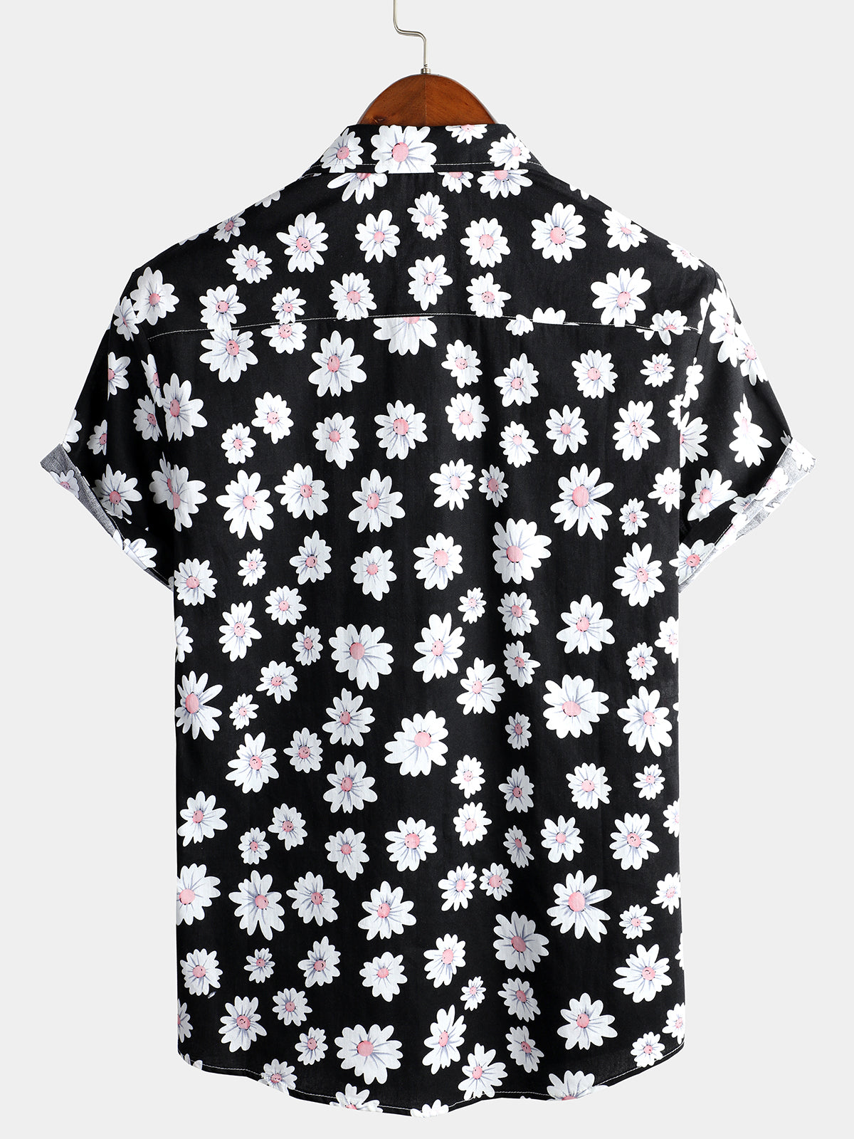 Chemise Hawaïenne à Manches Courtes Noire pour Homme