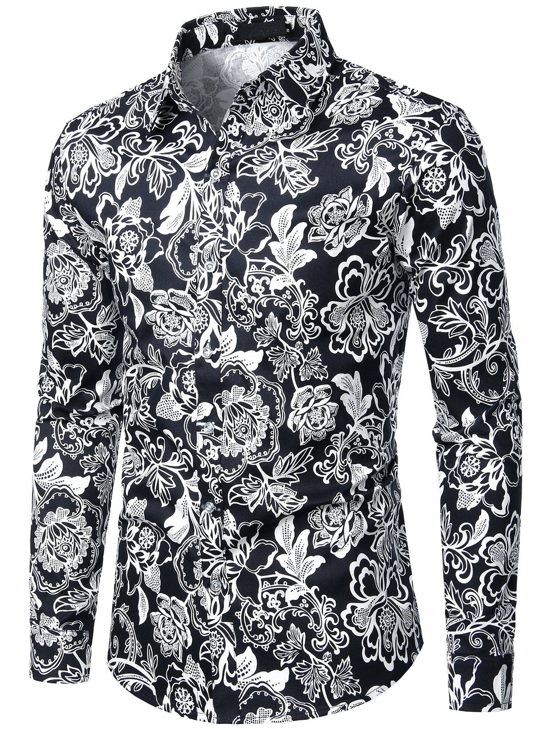Chemise en coton imprimé de motifs floraux homme