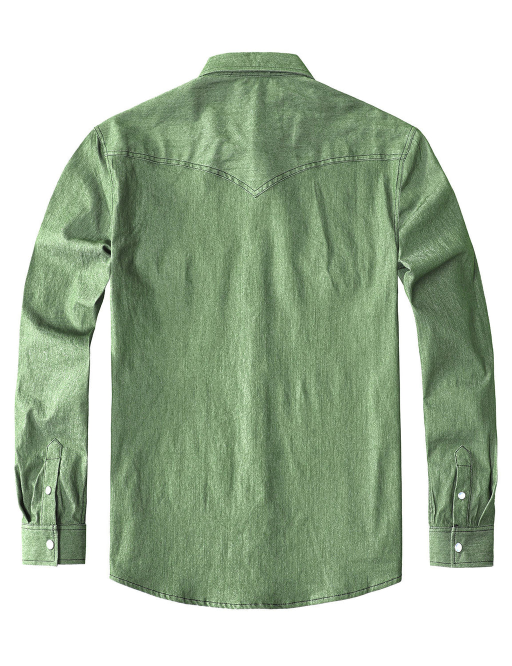 Chemise à manches longues en denim style cowboy pour homme avec boutons-pression nacrés