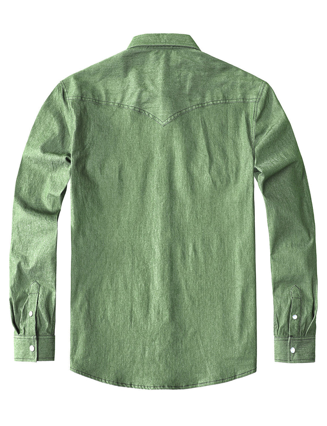 Chemise à manches longues en denim style cowboy pour homme avec boutons-pression nacrés