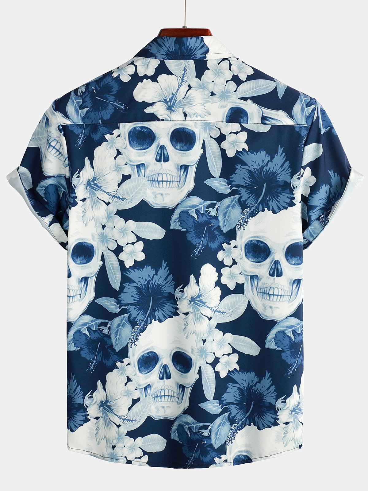 Chemise Hawaïenne à Manches Courtes avec Imprimé de Crâne Amusant pour Homme