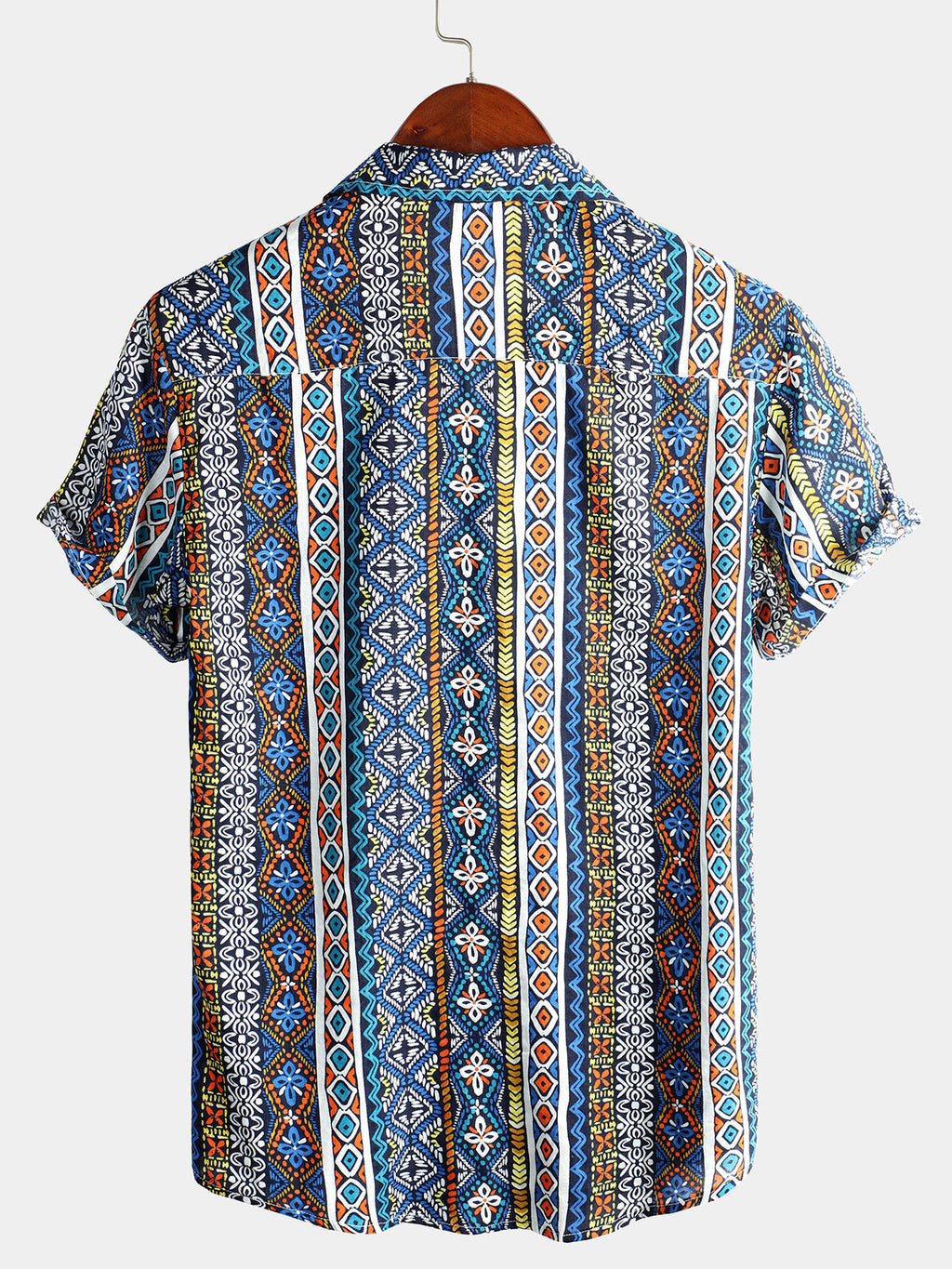 Chemise Retro à Manches Courtes Boho pour Homme