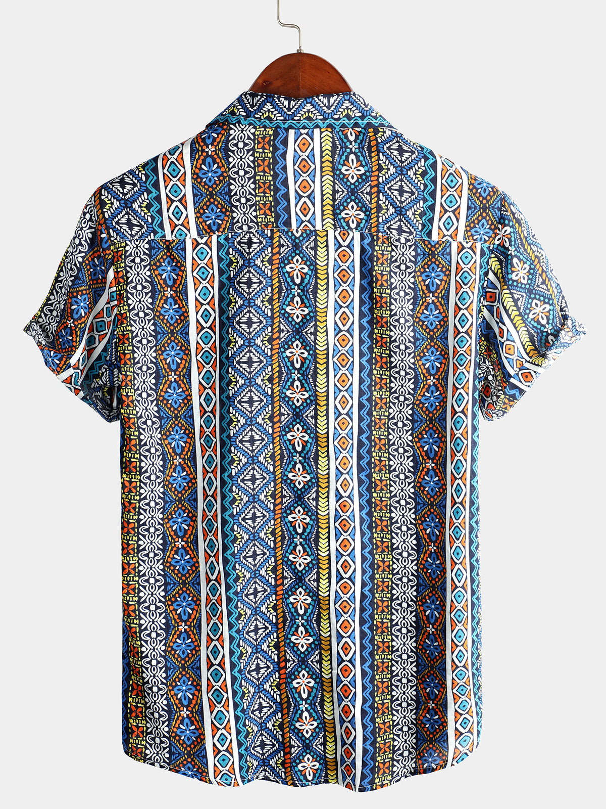 Chemise Retro à Manches Courtes Boho pour Homme