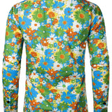 Chemise à manches longues imprimé floraux homme