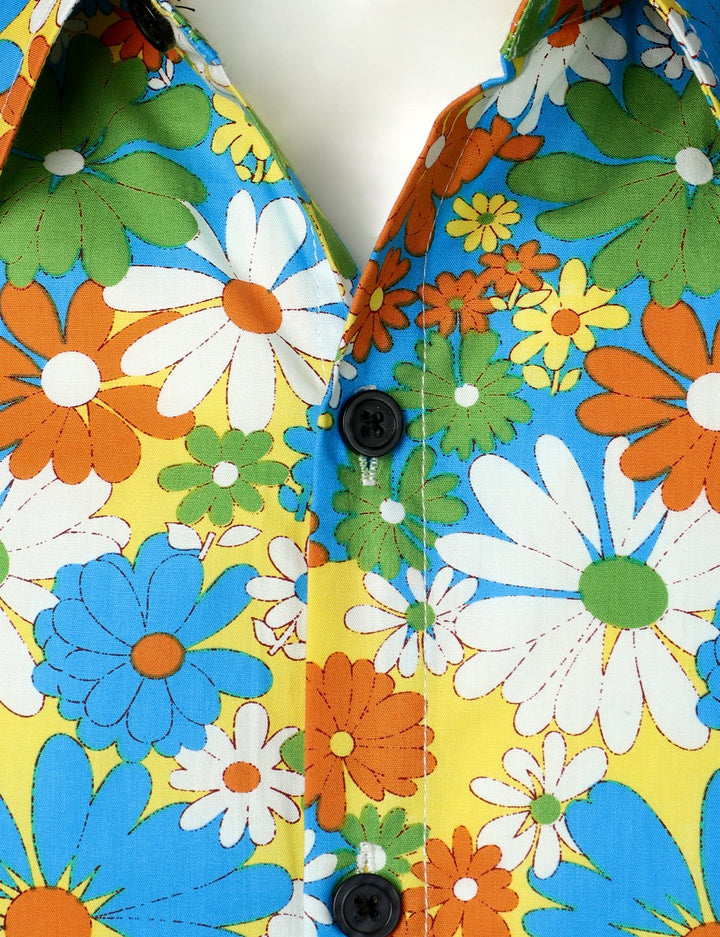 Chemise à manches longues imprimé floraux homme