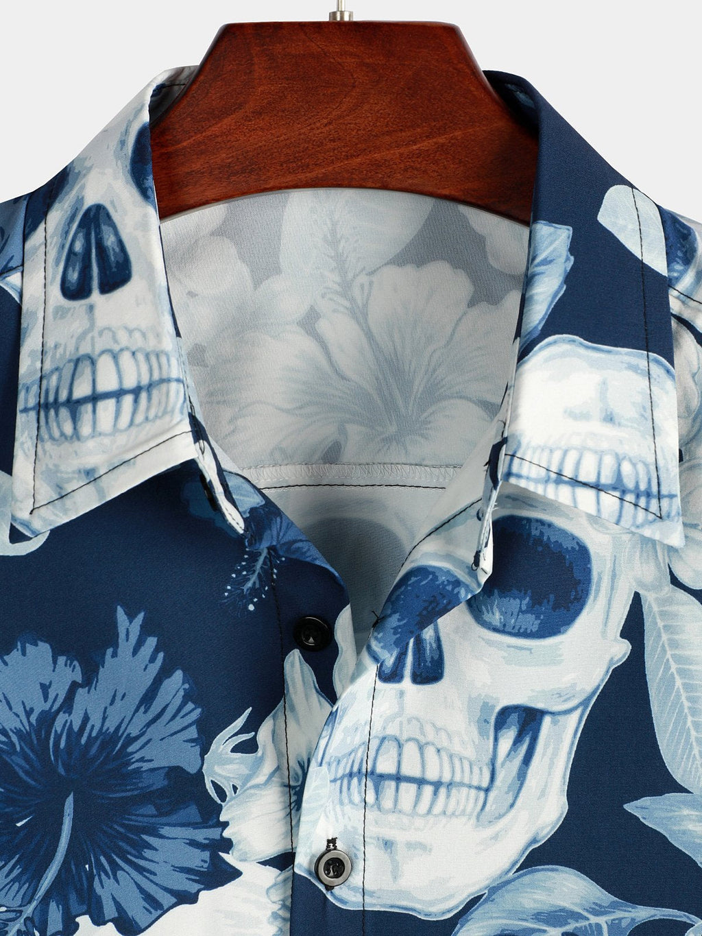 Chemise Hawaïenne à Manches Courtes avec Imprimé de Crâne Amusant pour Homme