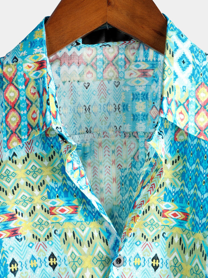 Chemises en coton à manches courtes pour hommes
