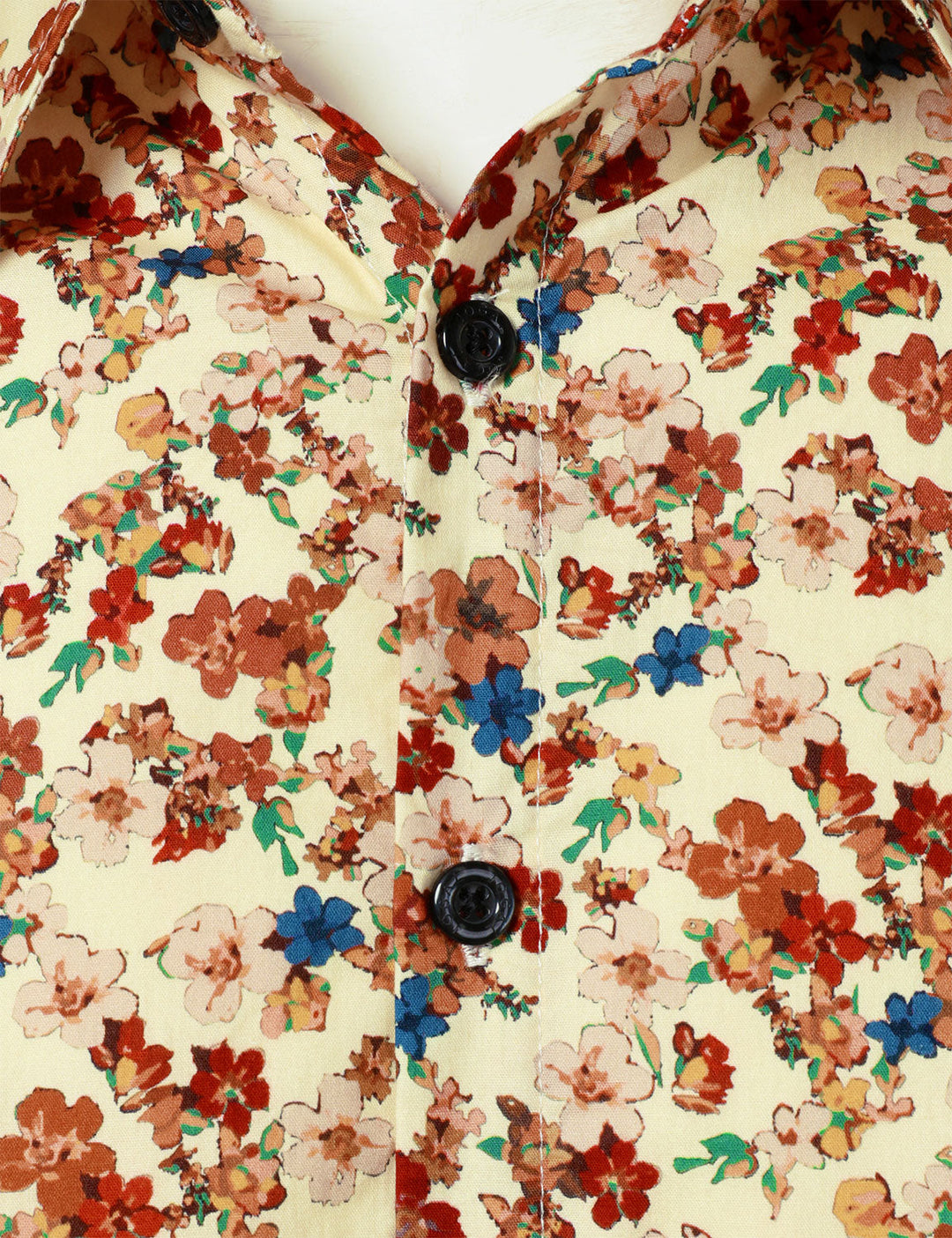 Chemise à manches longues en coton respirant à imprimé floral des années 70 pour homme