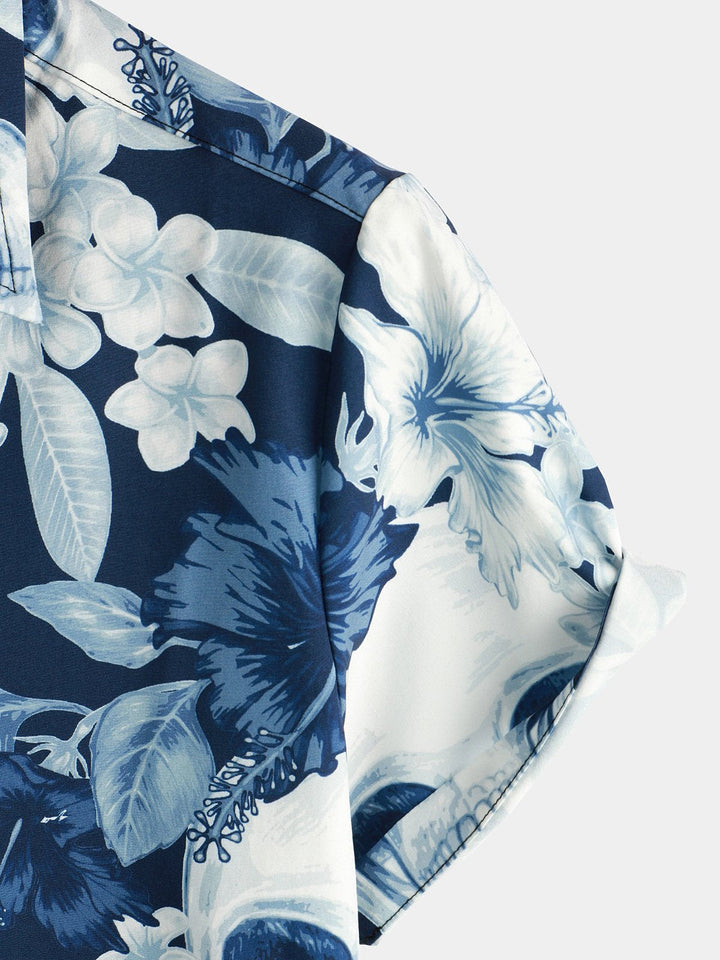 Chemise à manches courtes à imprimé crâne drôle pour hommes