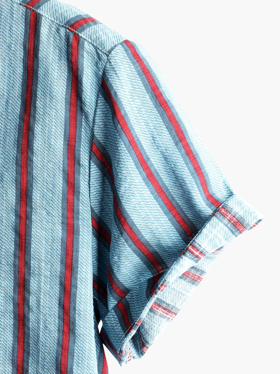 Chemise imprimée rayée à manches courtes pour hommes