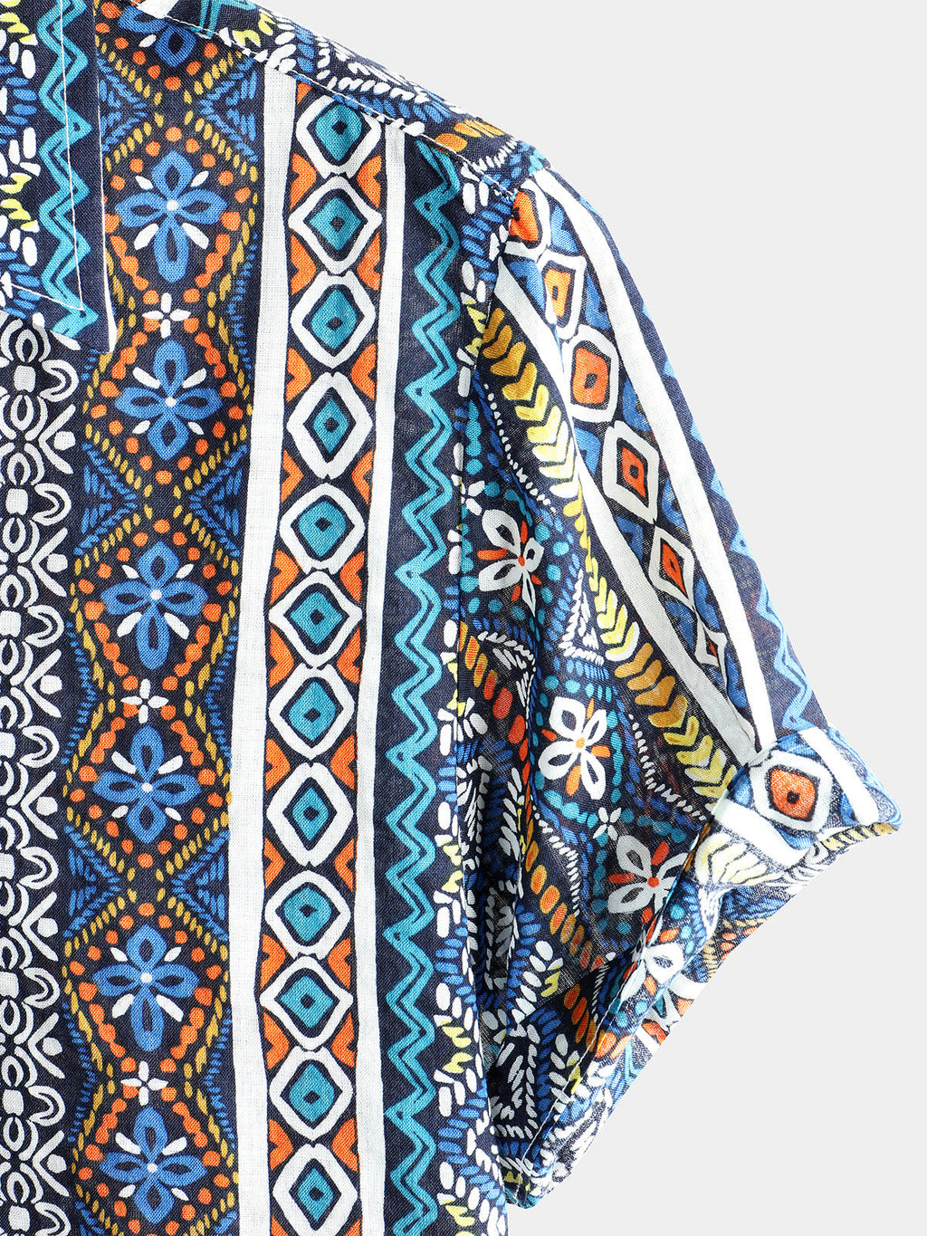 Chemise Retro à Manches Courtes Boho pour Homme