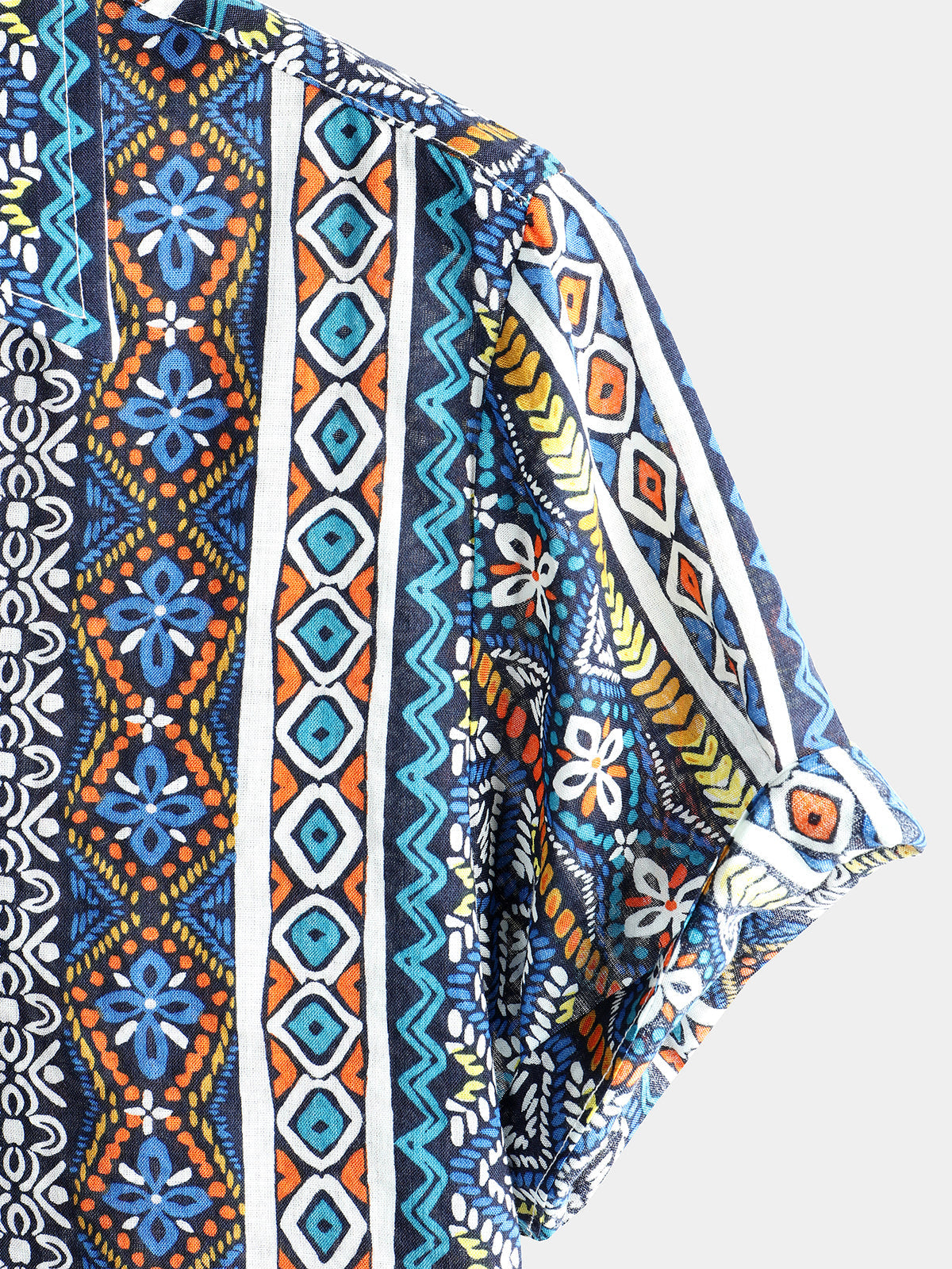 Chemise Retro à Manches Courtes Boho pour Homme