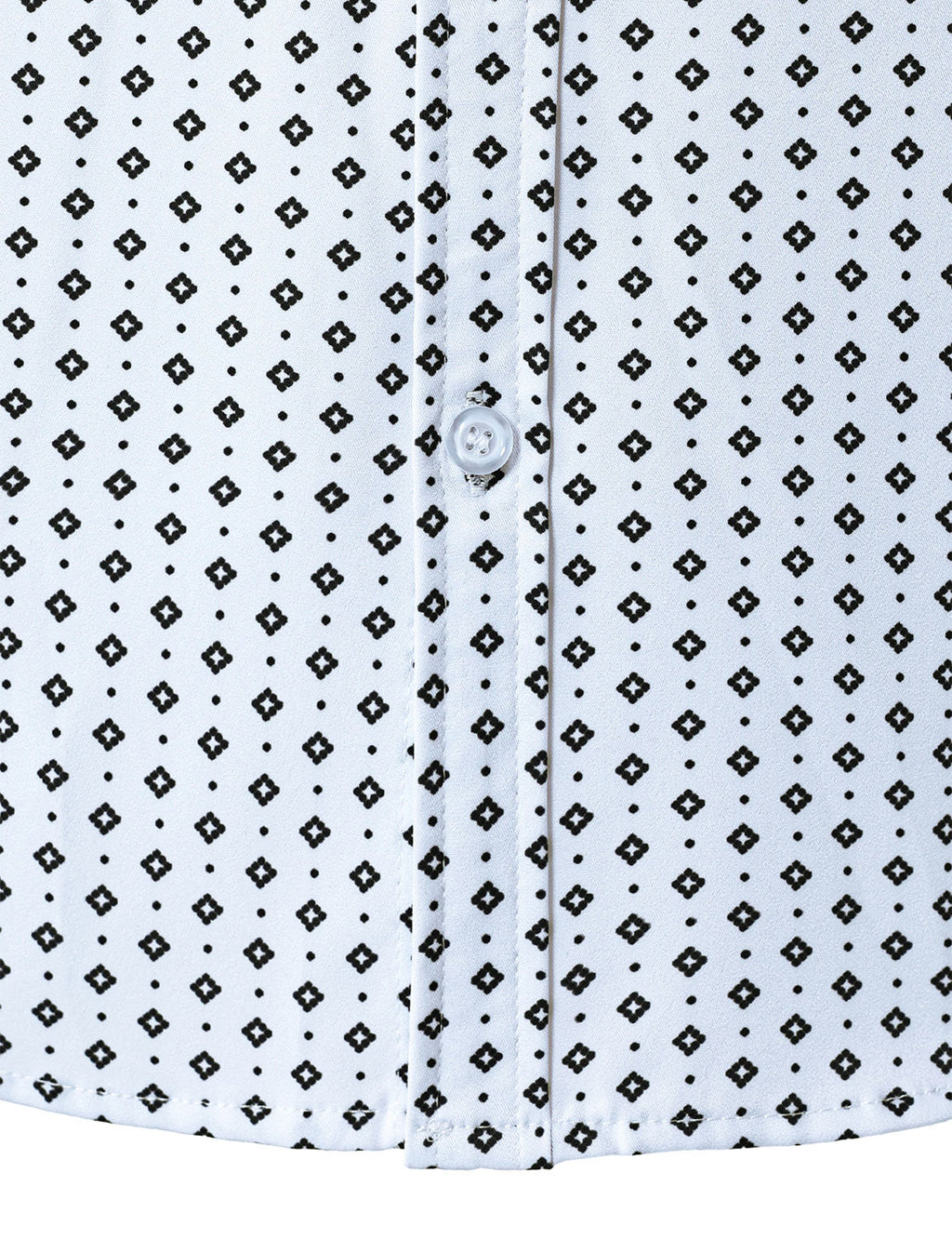 Chemise blanche à manches longues et imprimé géométrique rétro pour homme